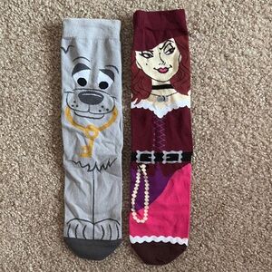 Disney Character Print Socks - Pirates of the Caribbean - Gray and Burgundy